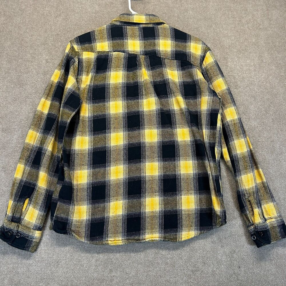 Sullen Honey Flannel Shirt Men's M Long Sleeve Yellow Black Plaid Craft Collect - Picture 10 of 10